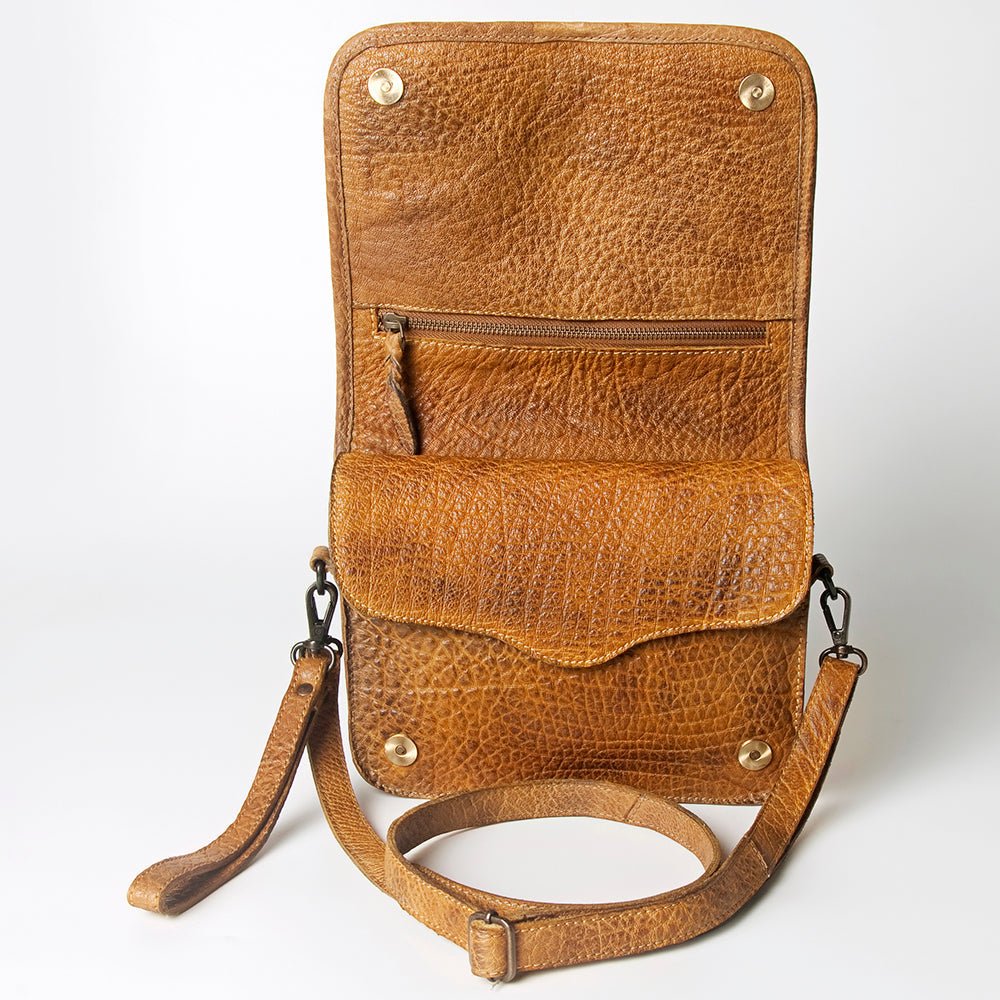 Never Mind Crossbody Vintage Handmade Genuine Cowhide Leather