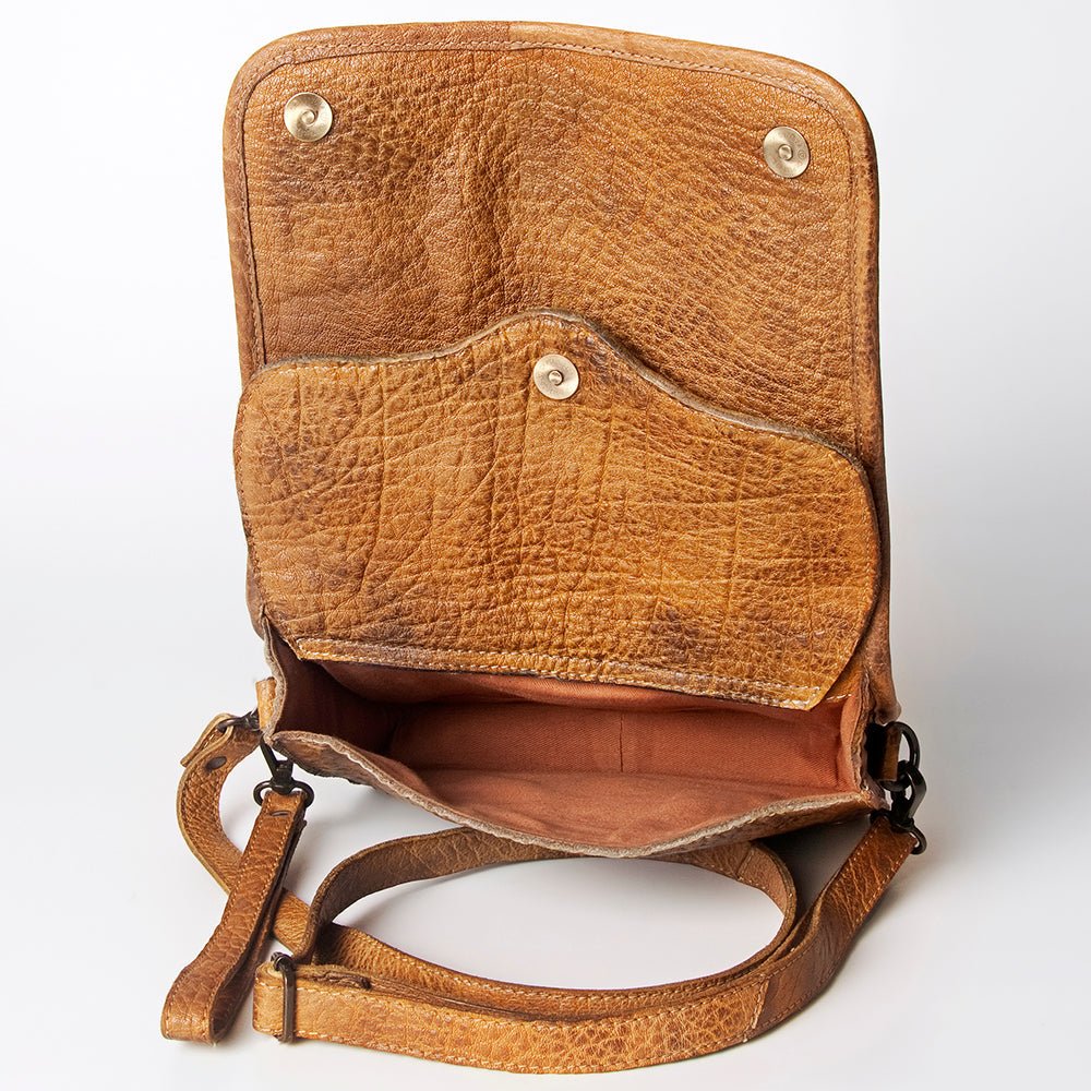 Never Mind Crossbody Vintage Handmade Genuine Cowhide Leather