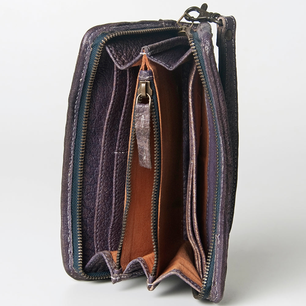 Never Mind Wallet Vintage Handmade Genuine Cowhide Leather