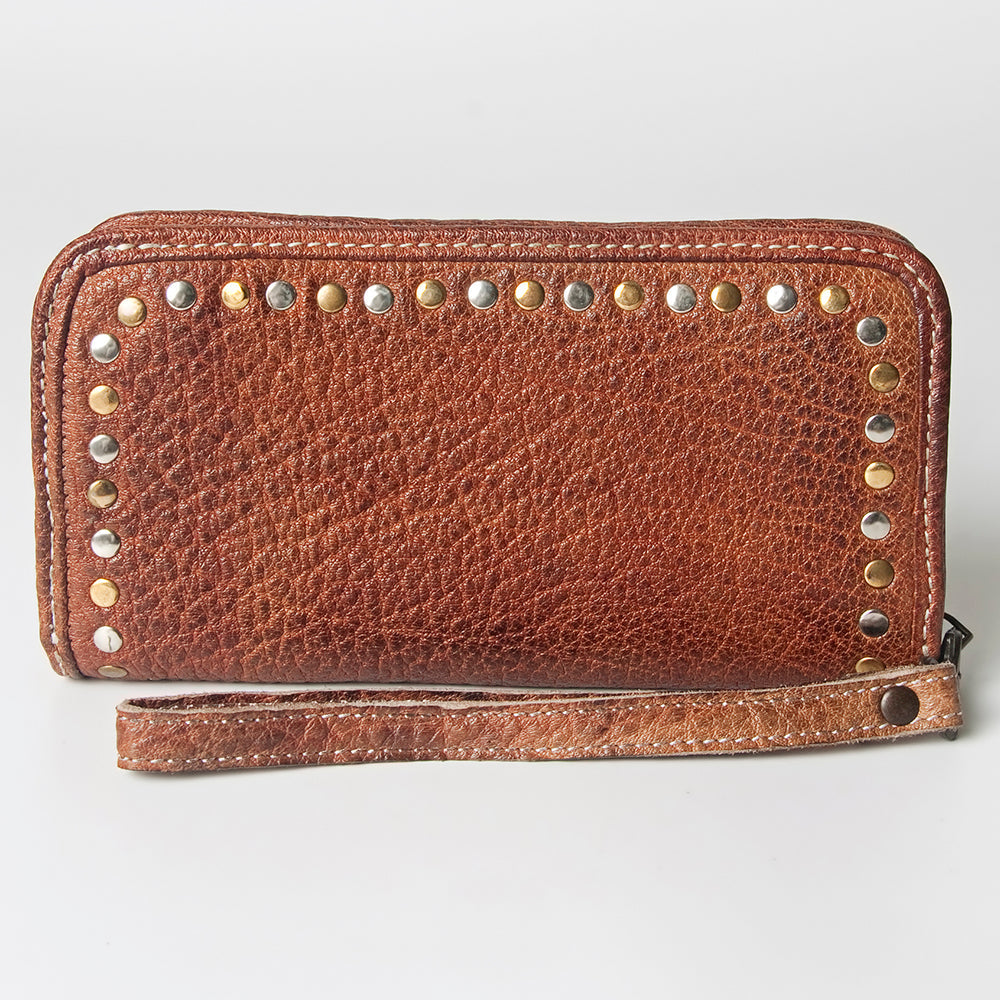 Never Mind Wallet Vintage Handmade Genuine Cowhide Leather
