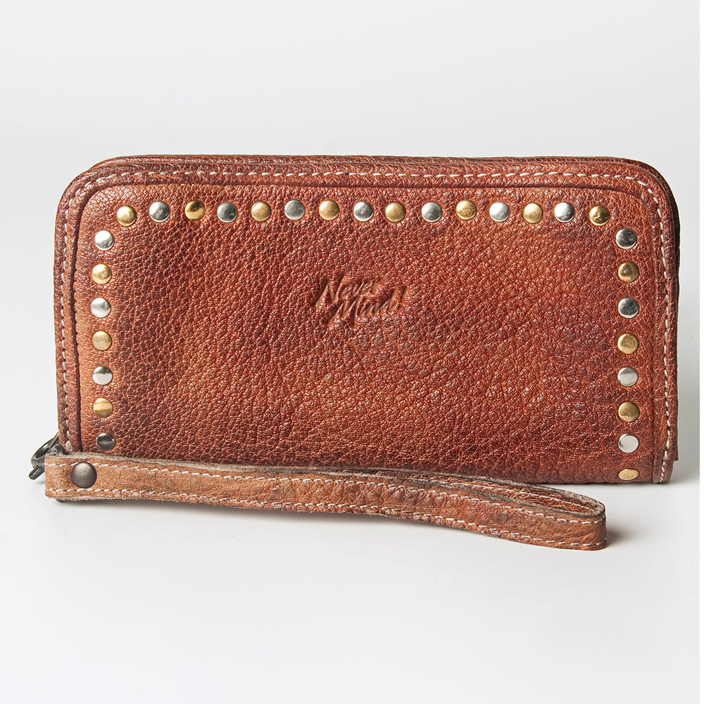 Never Mind Wallet Vintage Handmade Genuine Cowhide Leather