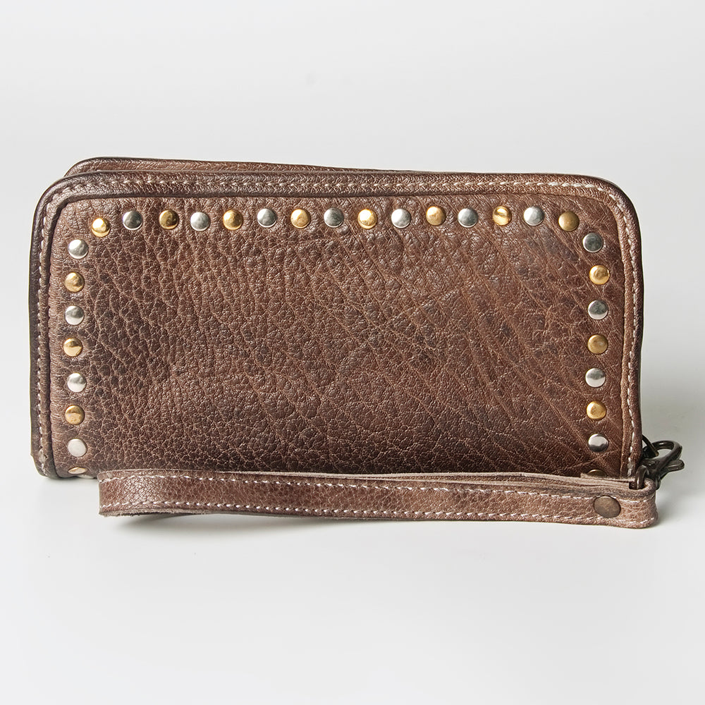 Never Mind Wallet Vintage Handmade Genuine Cowhide Leather