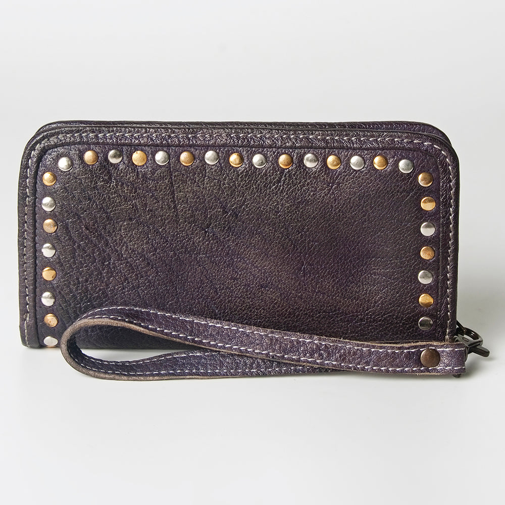 Never Mind Wallet Vintage Handmade Genuine Cowhide Leather