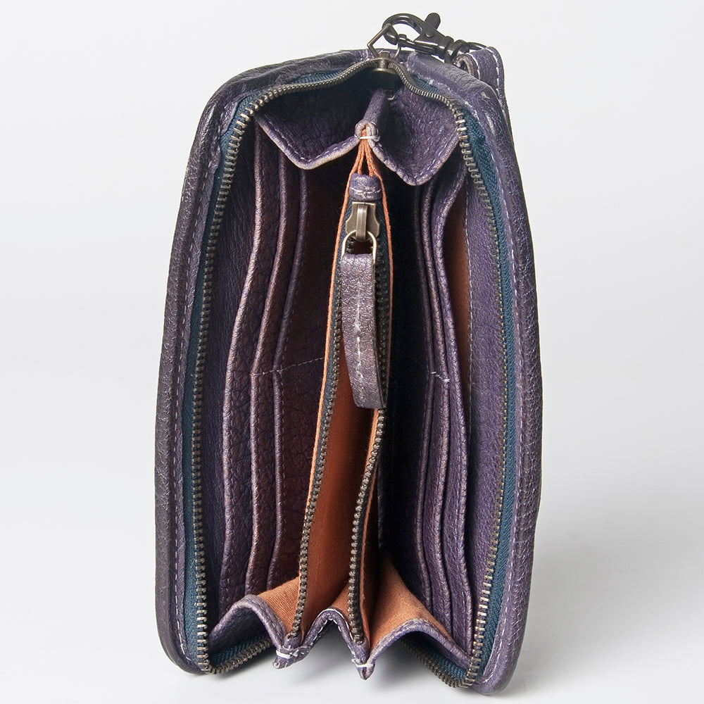 Never Mind Wallet Vintage Handmade Genuine Cowhide Leather