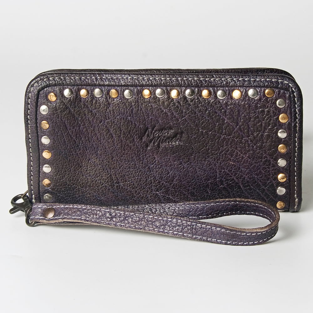 Never Mind Wallet Vintage Handmade Genuine Cowhide Leather