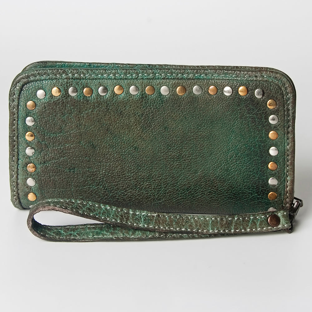 Never Mind Wallet Vintage Handmade Genuine Cowhide Leather