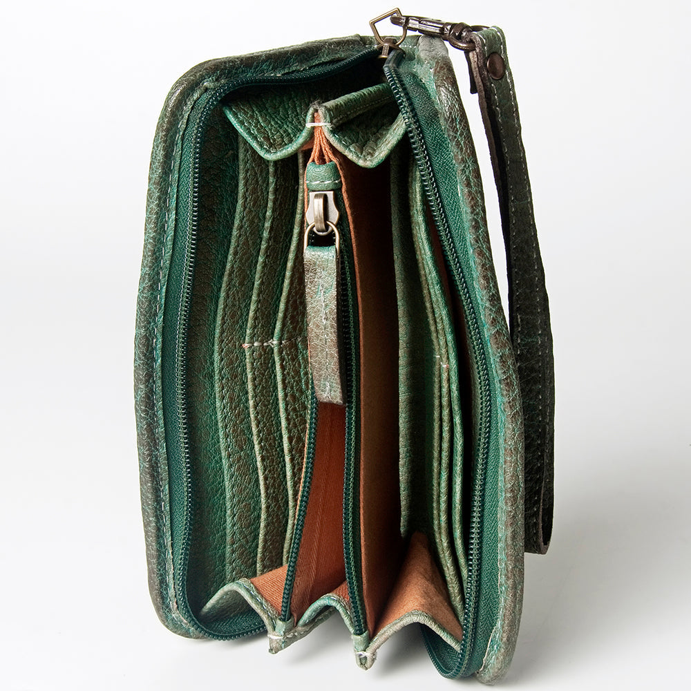 Never Mind Wallet Vintage Handmade Genuine Cowhide Leather