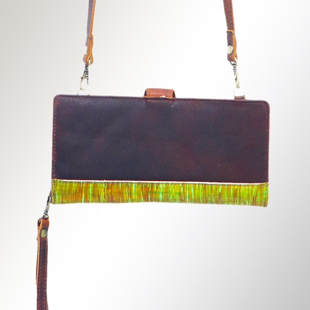 American Darling Wristlet Bag, Hand-Painted Genuine Leather, Western Vegetable Tanned Full Grain Leather Wallet Bag