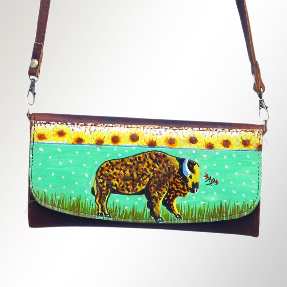 American Darling Wallet Hair on Full Grain Genuine Leather Western Women Bag | Handbag Purse Travel Clutch