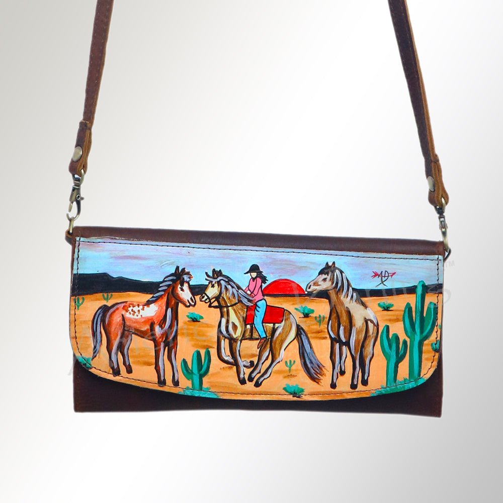 American Darling Wallet Hair on Full Grain Genuine Leather Western Women Bag | Handbag Purse Travel Clutch