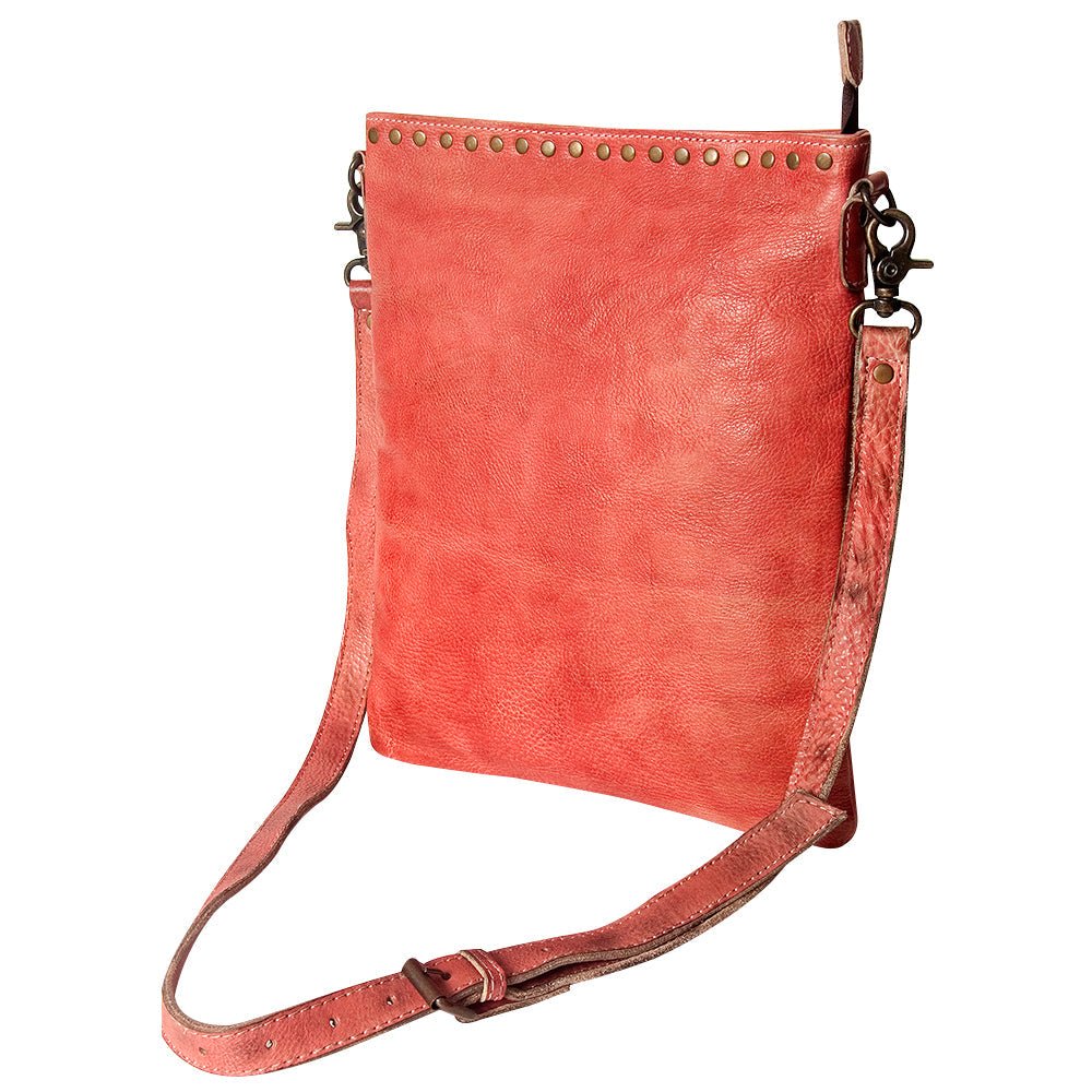 Vintage Leather Crossbody Bag For Women Handmade Genuine Cowhide With Durable Hardware