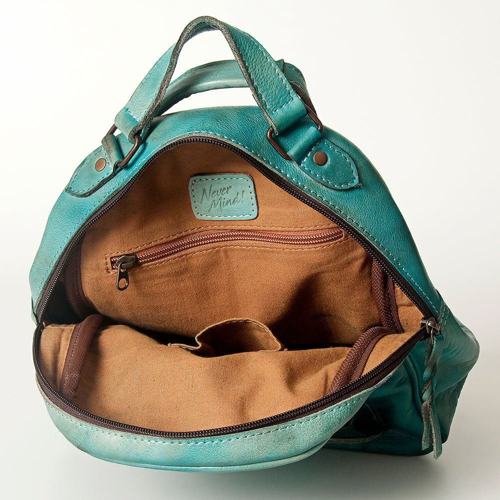 Never Mind Backpack Vintage Handmade Genuine Cowhide Leather
