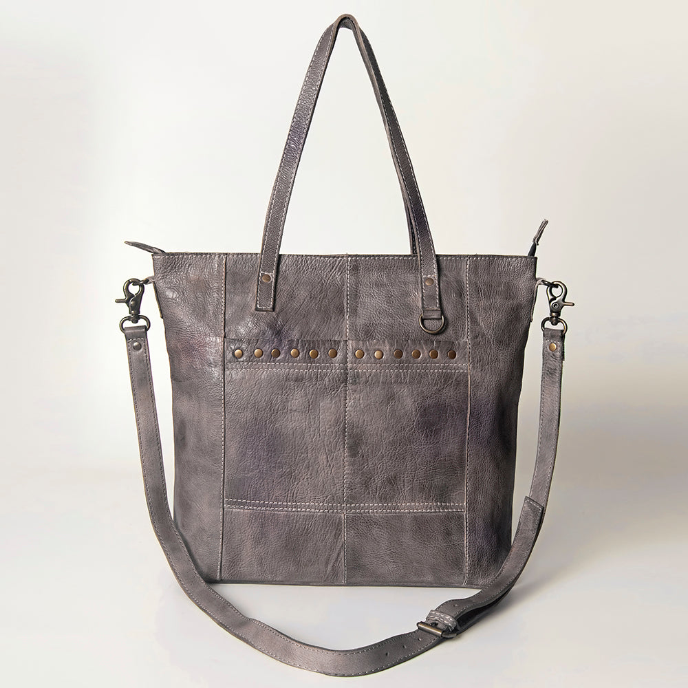 Never Mind Tote Vintage Handmade Genuine Cowhide Leather
