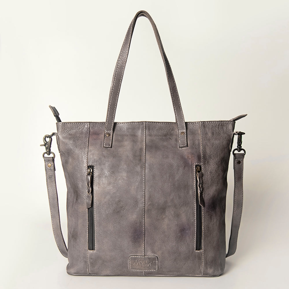 Never Mind Tote Vintage Handmade Genuine Cowhide Leather