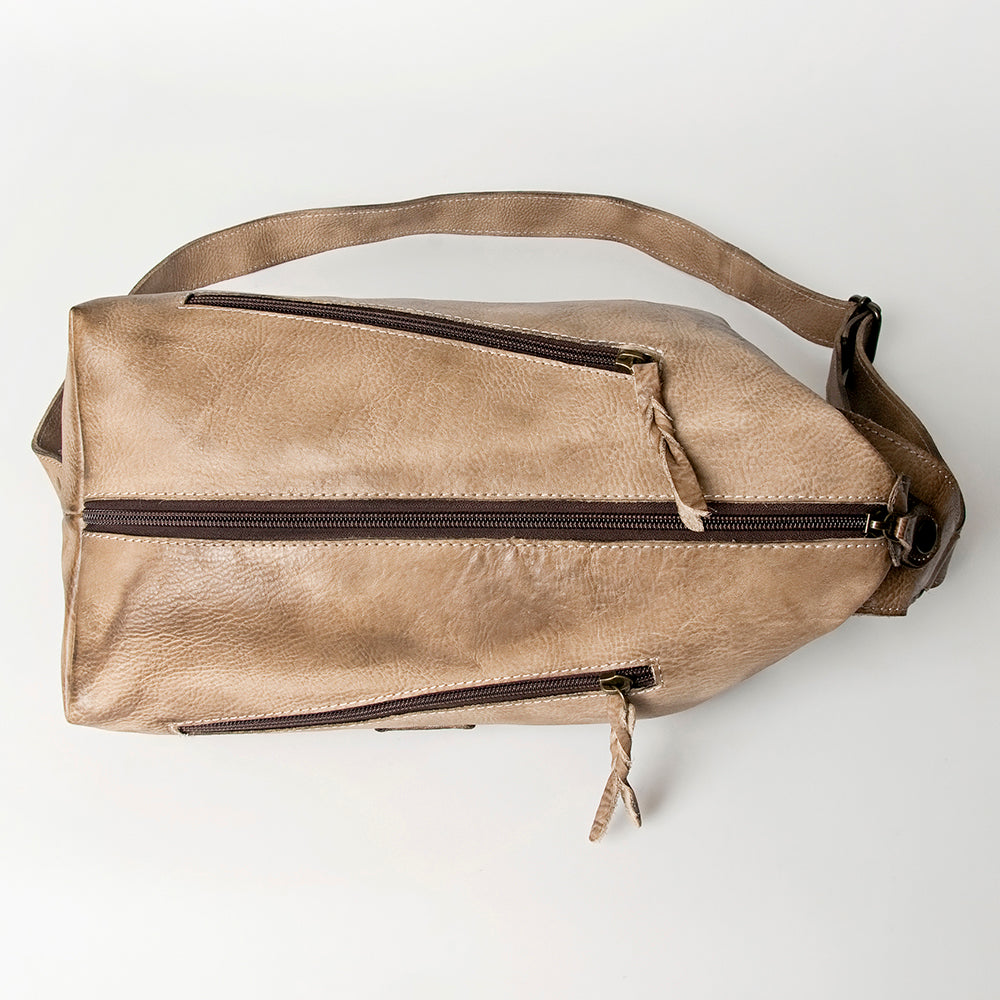 Never Mind Tote Vintage Handmade Genuine Cowhide Leather