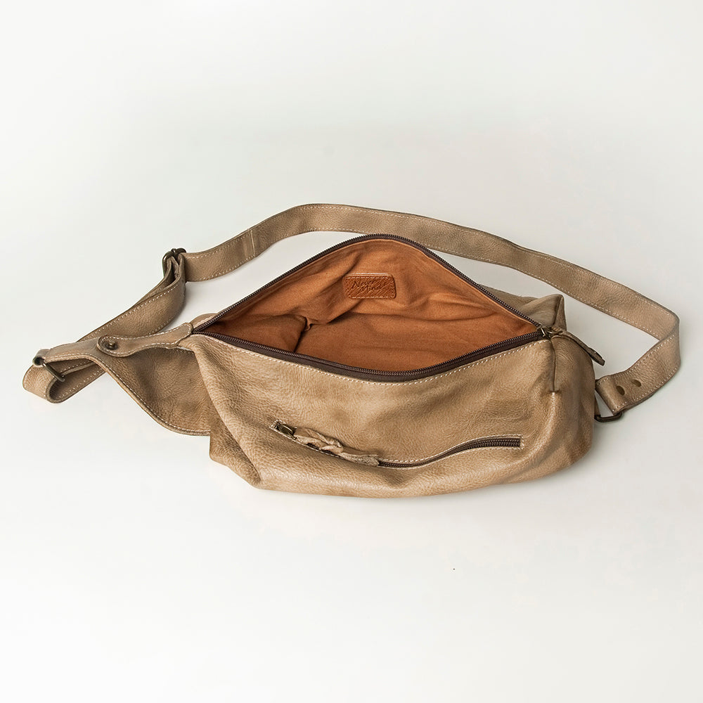 Never Mind Tote Vintage Handmade Genuine Cowhide Leather