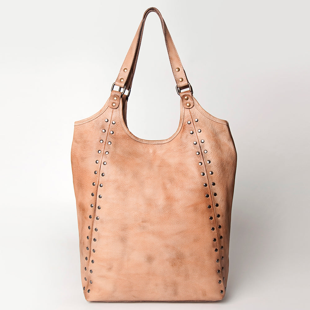 Never Mind Tote Vintage Handmade Genuine Cowhide Leather