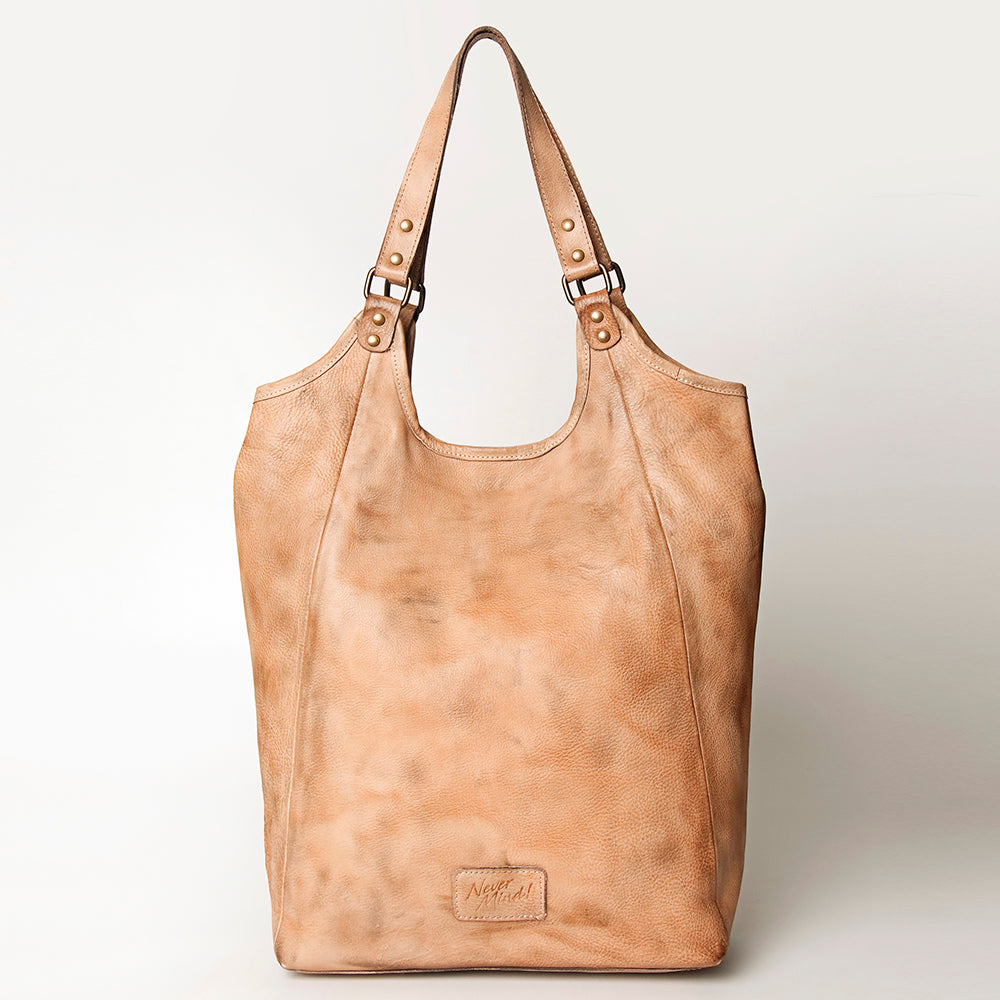 Never Mind Tote Vintage Handmade Genuine Cowhide Leather