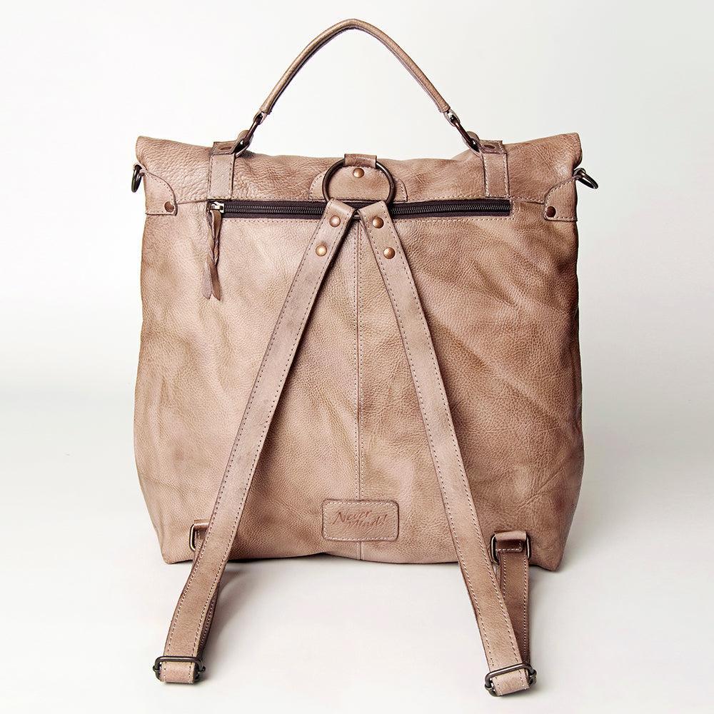 Never Mind Backpack Vintage Handmade Genuine Cowhide Leather