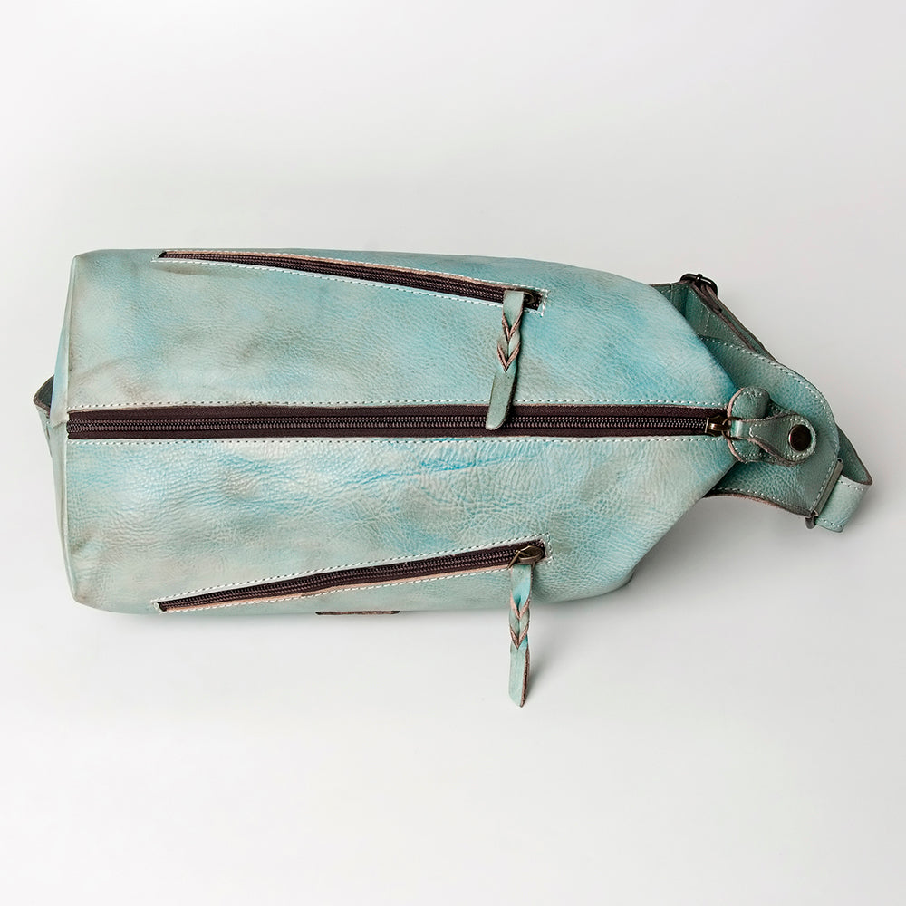 Never Mind Tote Vintage Handmade Genuine Cowhide Leather