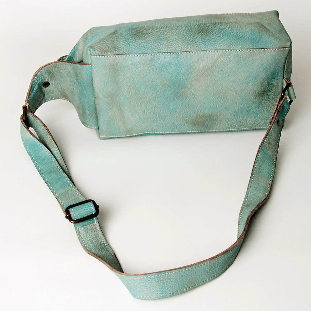 Never Mind Tote Vintage Handmade Genuine Cowhide Leather