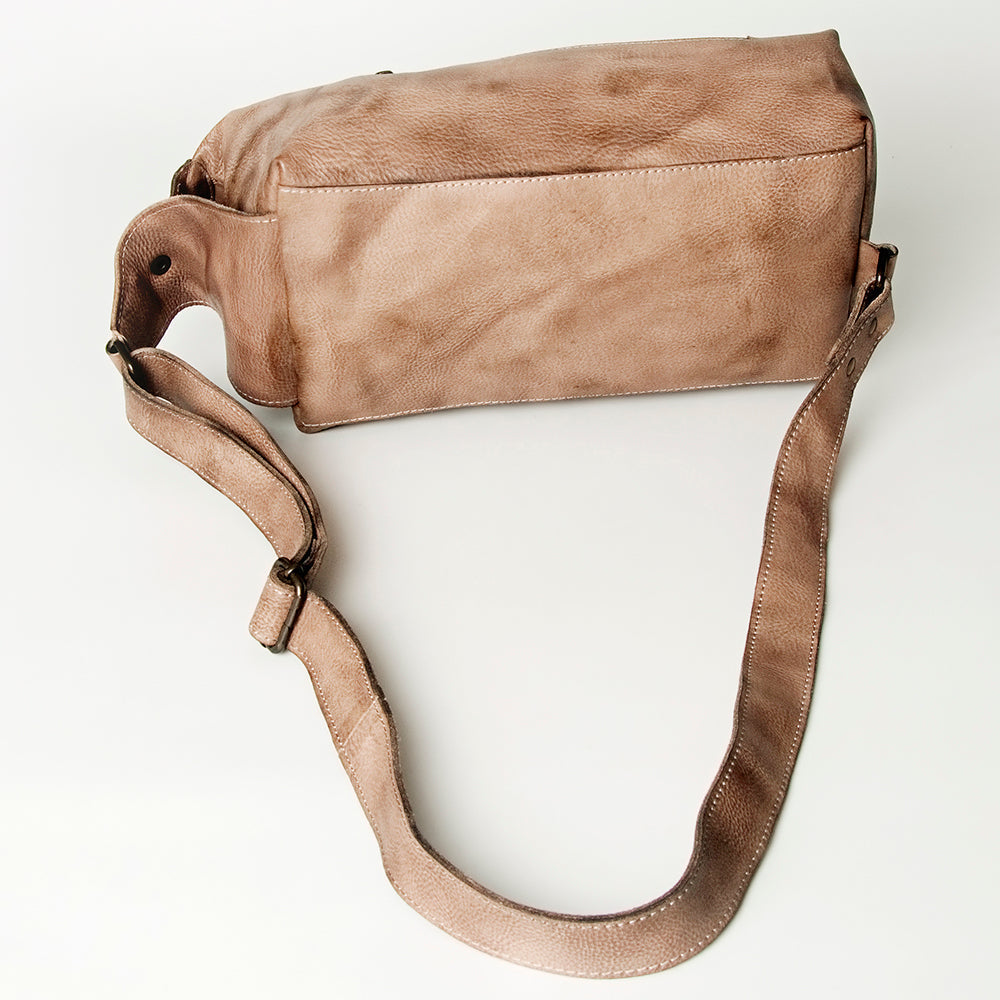 Never Mind Tote Vintage Handmade Genuine Cowhide Leather
