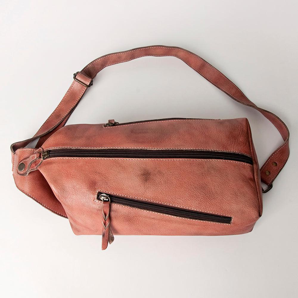 Never Mind Tote Vintage Handmade Genuine Cowhide Leather