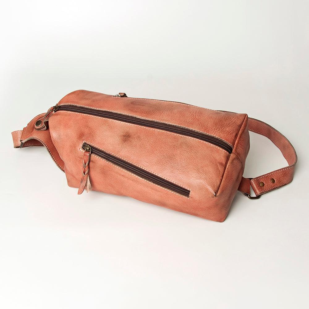 Never Mind Tote Vintage Handmade Genuine Cowhide Leather