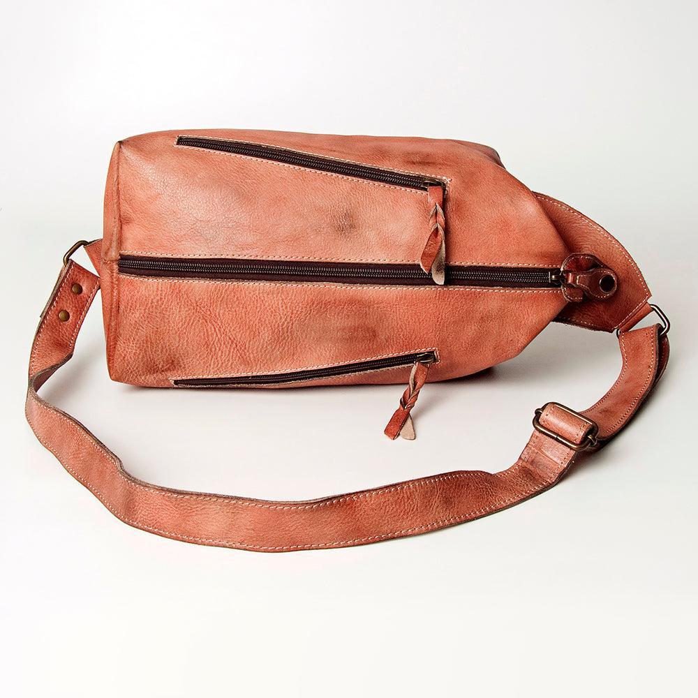 Never Mind Tote Vintage Handmade Genuine Cowhide Leather