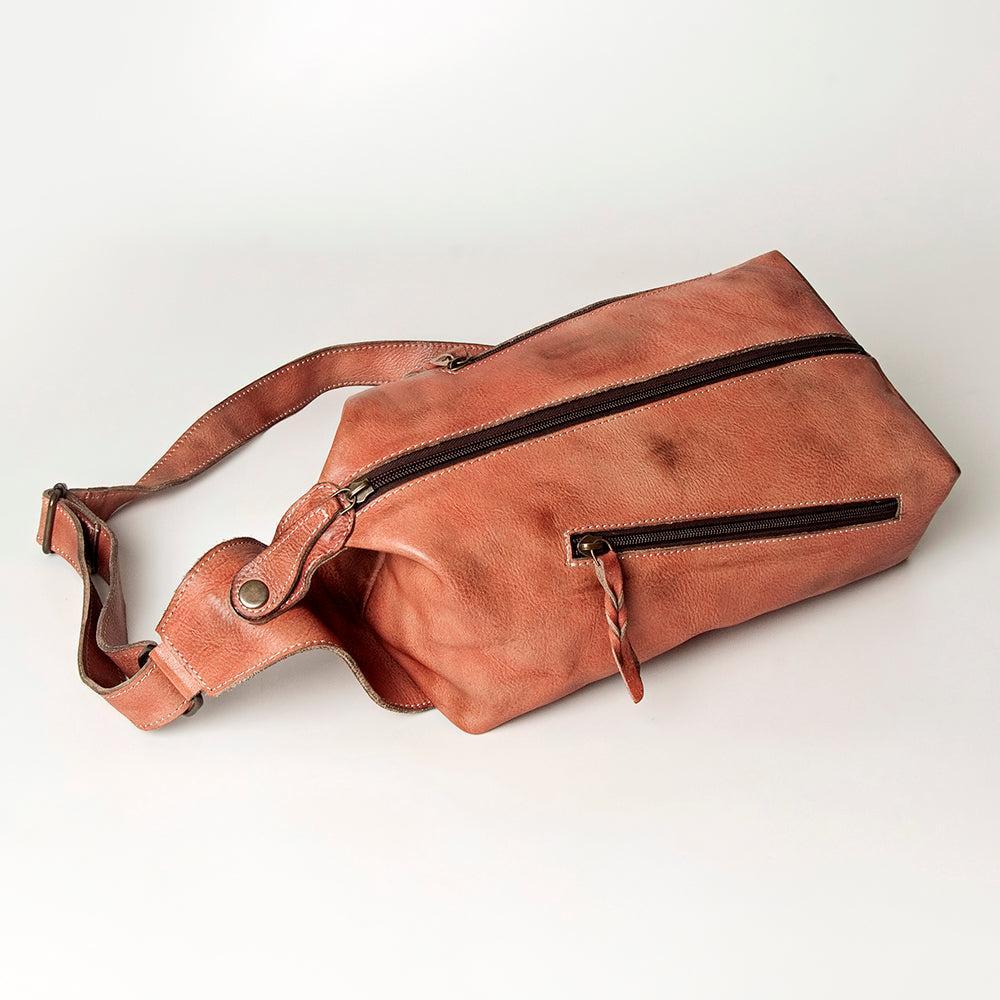 Never Mind Tote Vintage Handmade Genuine Cowhide Leather