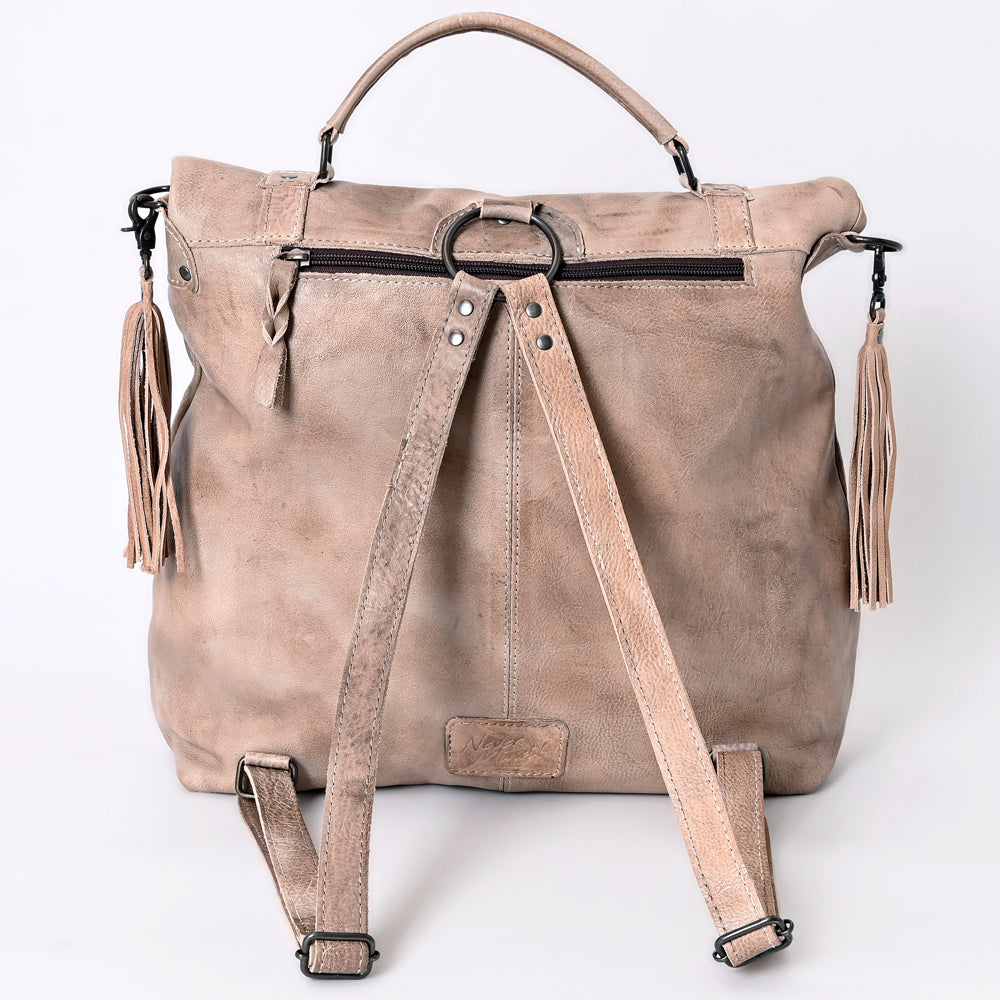 Never Mind Backpack Vintage Handmade Genuine Cowhide Leather
