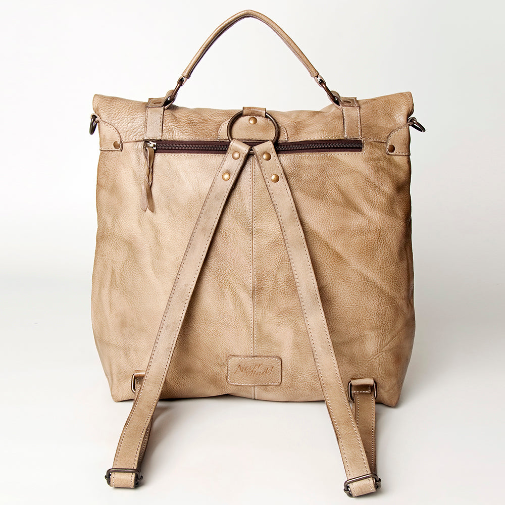 Never Mind Backpack Vintage Handmade Genuine Cowhide Leather
