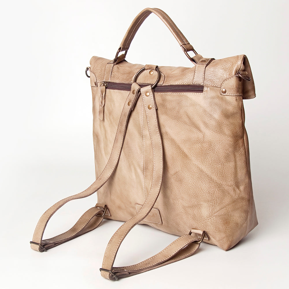 Never Mind Backpack Vintage Handmade Genuine Cowhide Leather