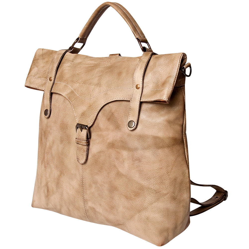 Never Mind Backpack Vintage Handmade Genuine Cowhide Leather