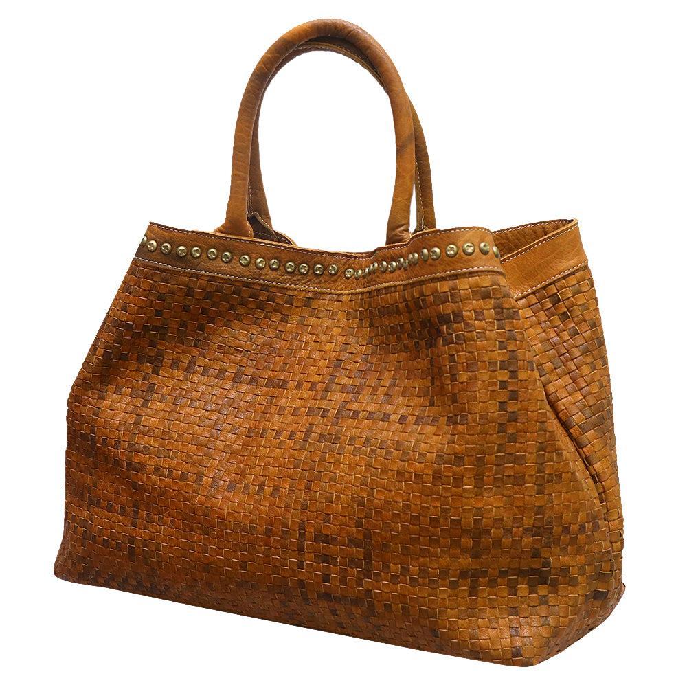 Never Mind Tote Vintage Handmade Genuine Cowhide Leather
