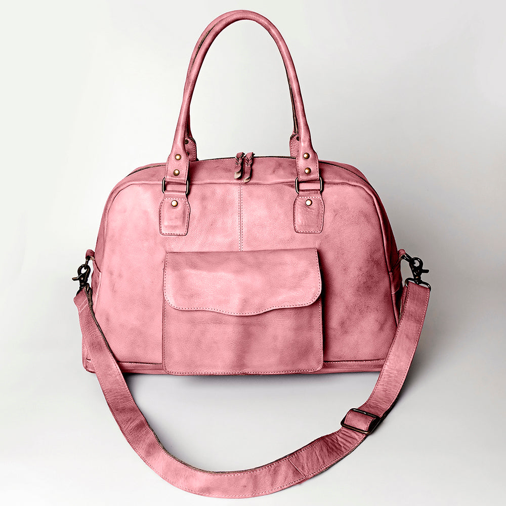 Never Mind Tote Vintage Handmade Genuine Cowhide Leather