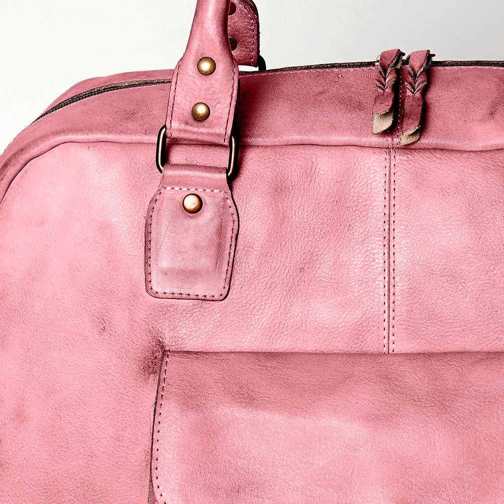 Never Mind Tote Vintage Handmade Genuine Cowhide Leather