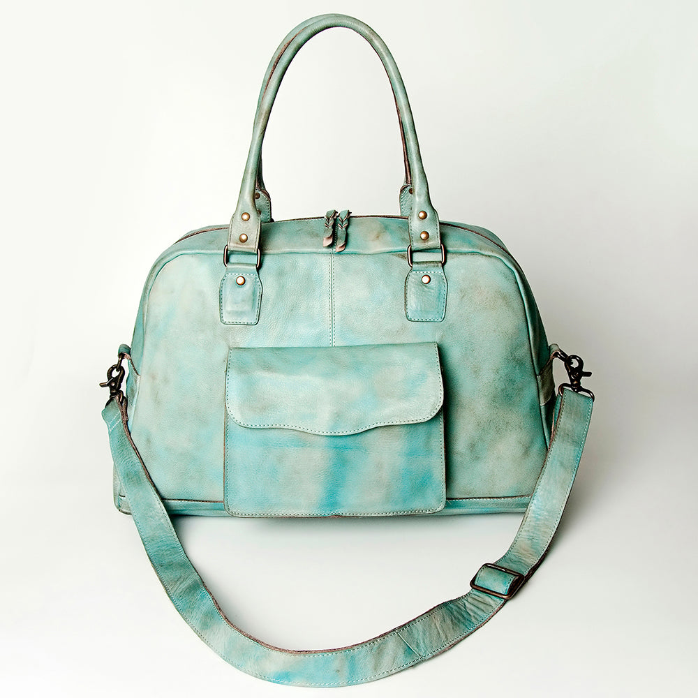 Never Mind Tote Vintage Handmade Genuine Cowhide Leather