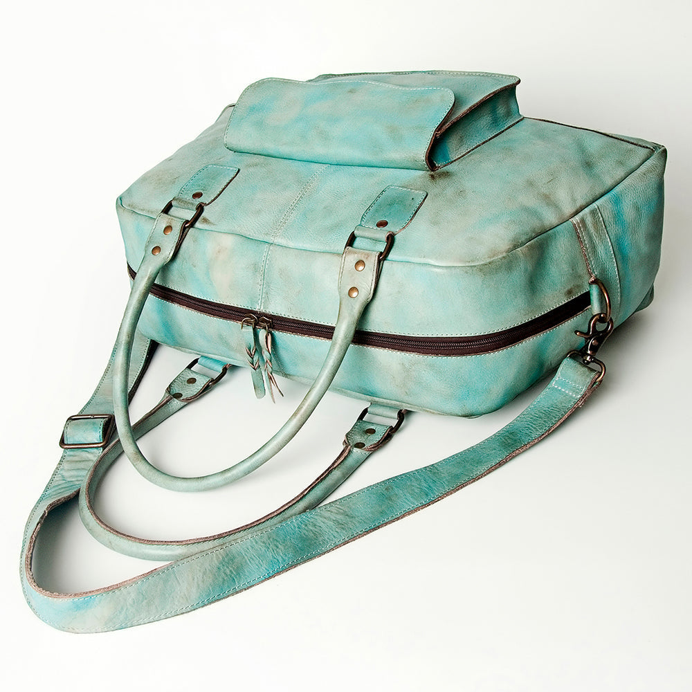 Never Mind Tote Vintage Handmade Genuine Cowhide Leather