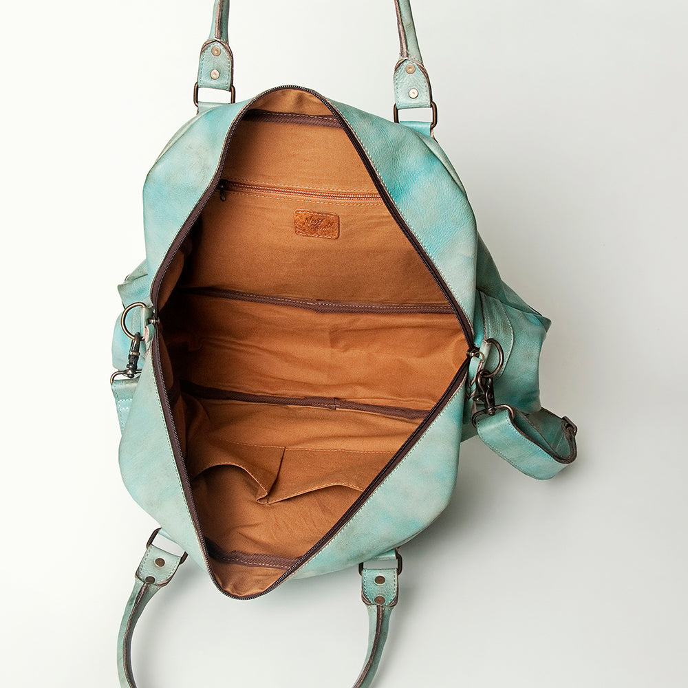 Never Mind Tote Vintage Handmade Genuine Cowhide Leather