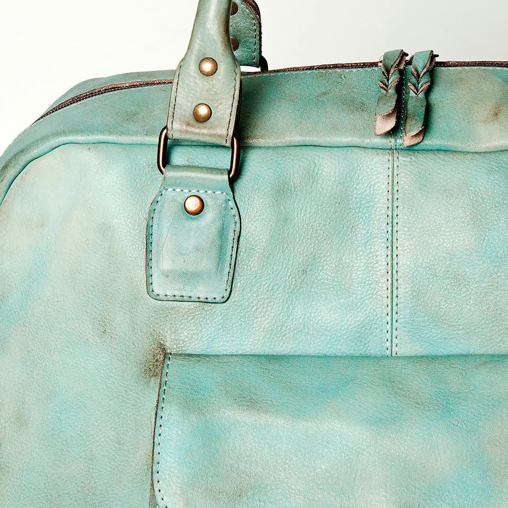 Never Mind Tote Vintage Handmade Genuine Cowhide Leather