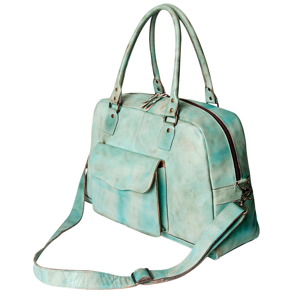 Never Mind Tote Vintage Handmade Genuine Cowhide Leather