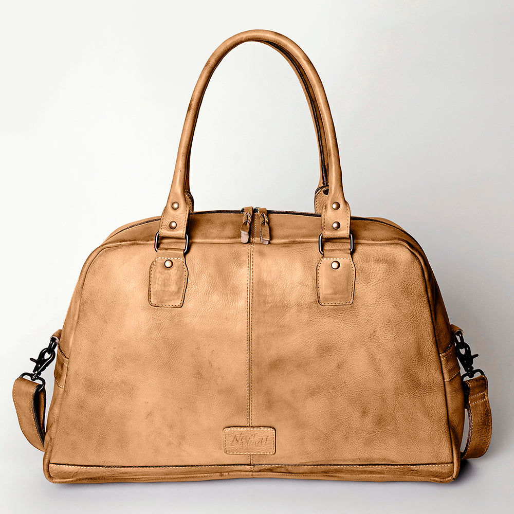 Never Mind Tote Vintage Handmade Genuine Cowhide Leather