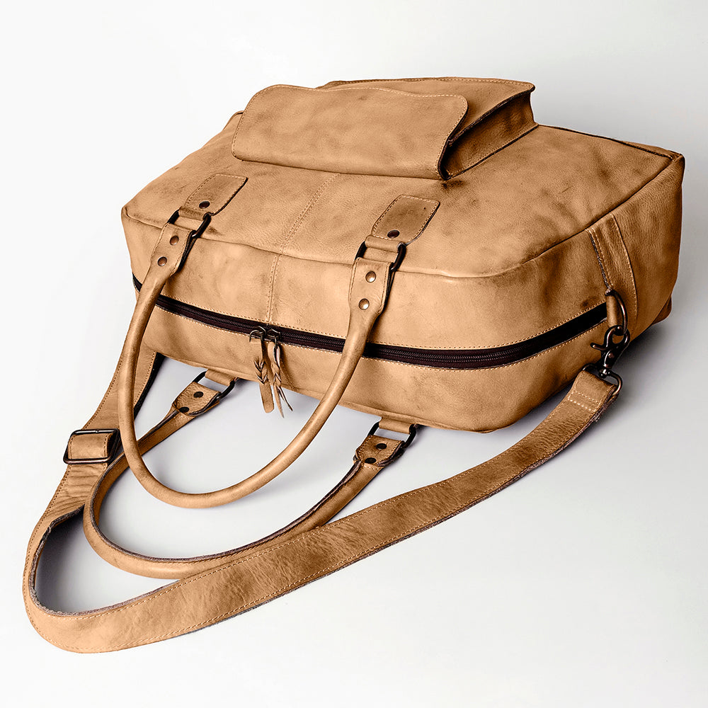Never Mind Tote Vintage Handmade Genuine Cowhide Leather