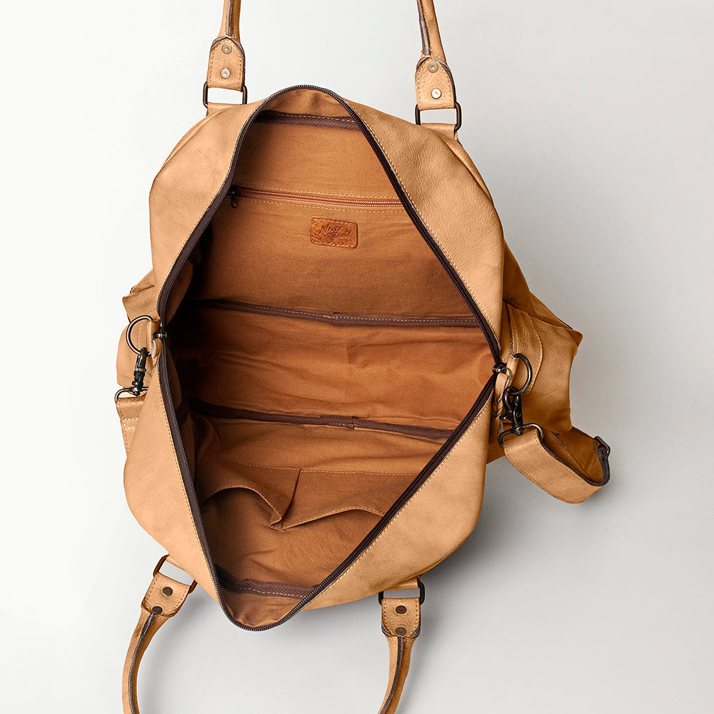 Never Mind Tote Vintage Handmade Genuine Cowhide Leather