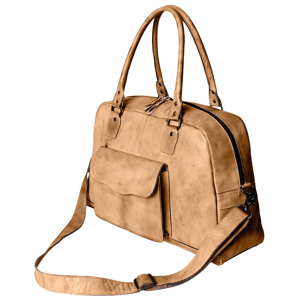 Never Mind Tote Vintage Handmade Genuine Cowhide Leather