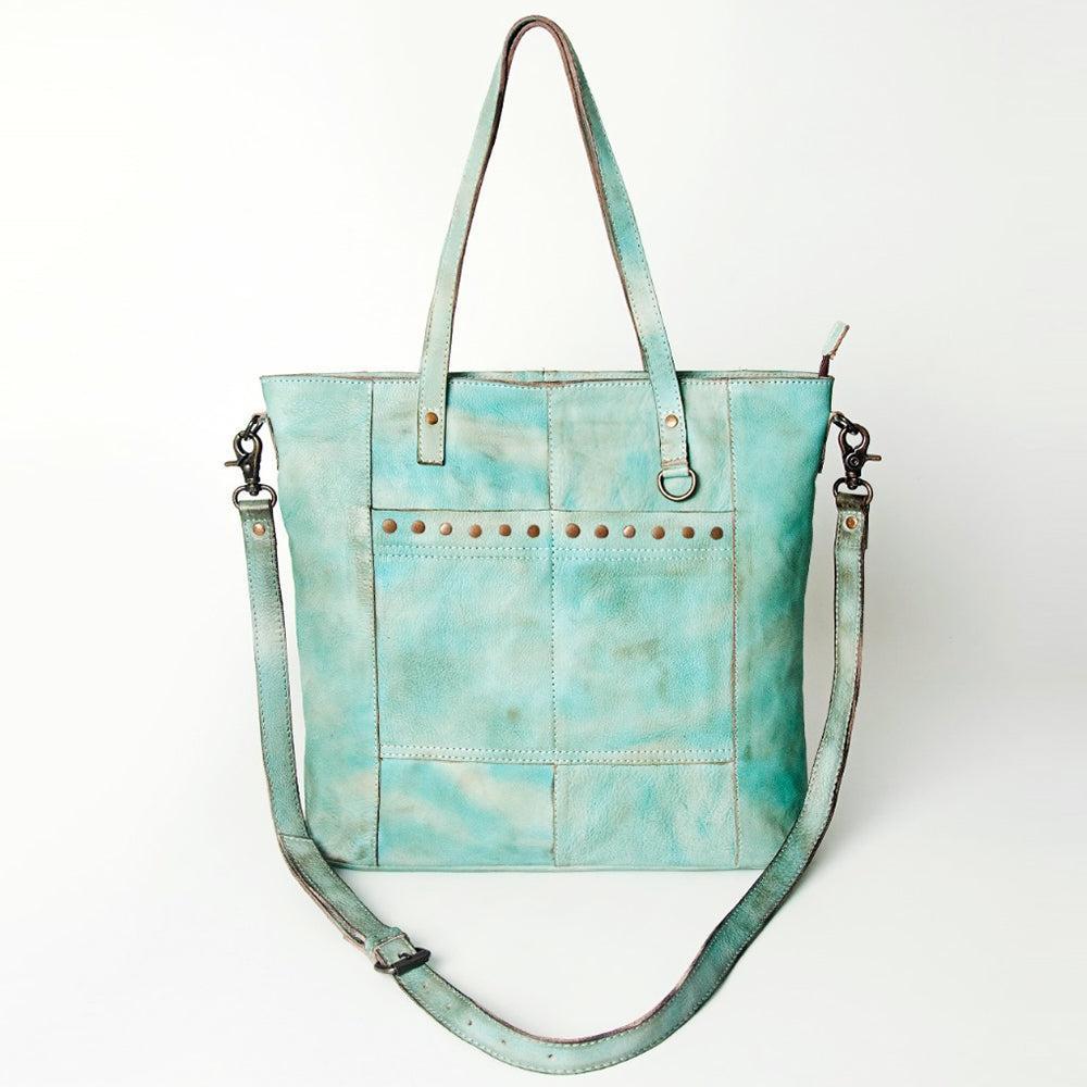 Never Mind Tote Vintage Handmade Genuine Cowhide Leather