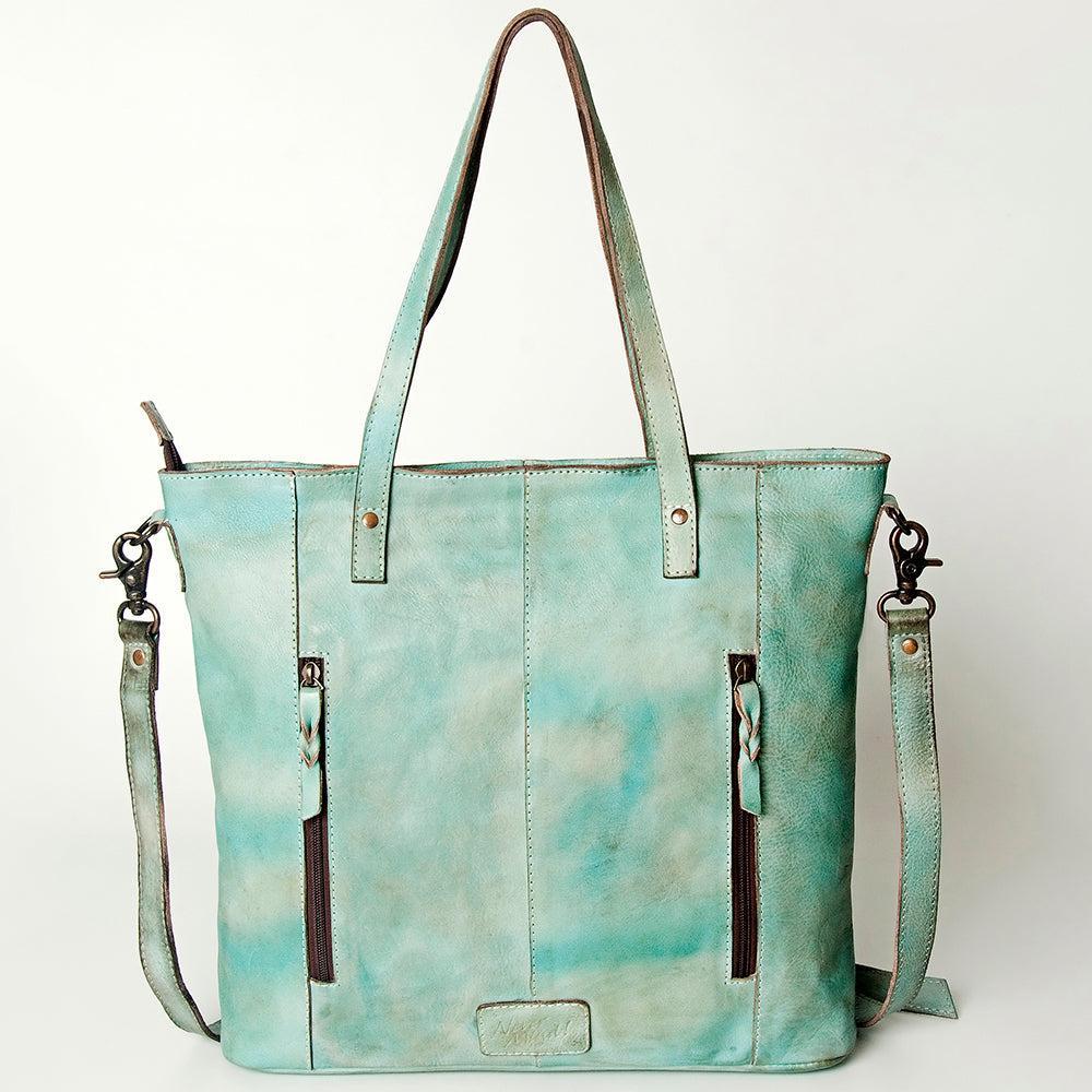Never Mind Tote Vintage Handmade Genuine Cowhide Leather