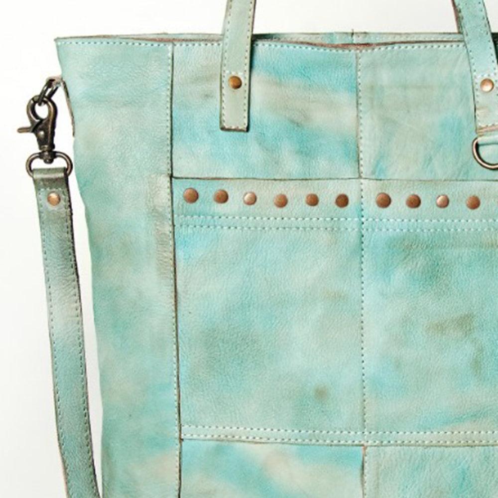 Never Mind Tote Vintage Handmade Genuine Cowhide Leather