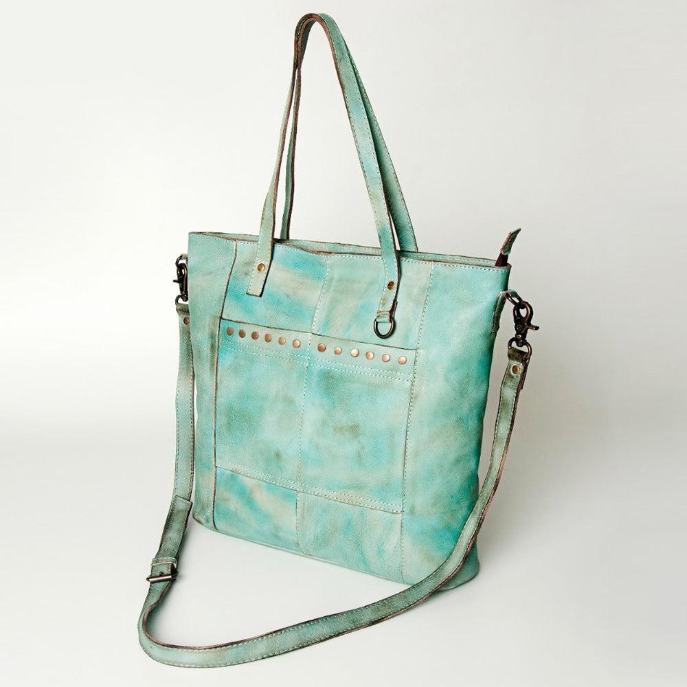 Never Mind Tote Vintage Handmade Genuine Cowhide Leather